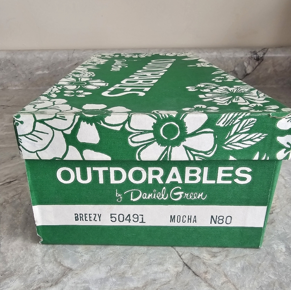 Vintage Outdorables by Daniel Green Mocha Slingback Wedge Sandal 8 Narrow - Picture 5 of 5